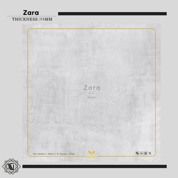 سرامیک پرسلان زارا (خاکستری) سایز (80*80)